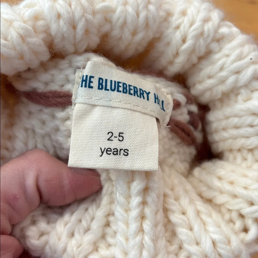 New! BLUEBERRY HILL 2T - 5T Cinnamon Sawyer Hat in Retro Heart Print Chunky